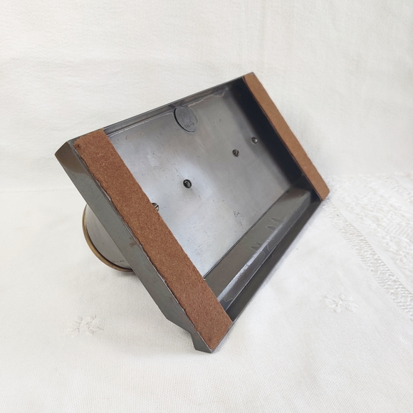 Vintage SilverCrest Decorated Bronze Double Inkwell & Notepad Holder, Art Deco - Picture 8 of 16